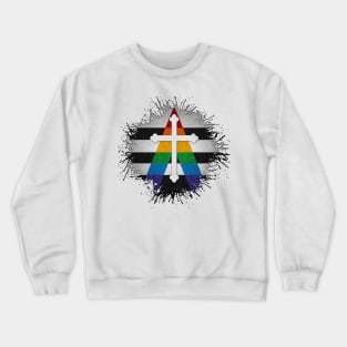 Paint Splatter LGBT Ally Pride Christian Cross Symbol Crewneck Sweatshirt